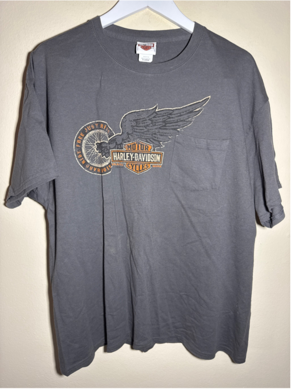 Harley-Davidson Chicago Graphic Pocket T-Shirt Grey XL